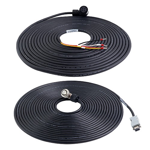 10m(393.7") Motor and Encoder Cable with Connectors Kit for A6 & A6H Series 17-bit Servo Motor - A6-10M-10E-B | StepperOnline