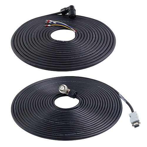 10m(393.7") Motor and Encoder Cable with Connectors Kit for A6 & A6H Series 17-bit Servo Motor with Brake - A6-10MB-10E-B | StepperOnline