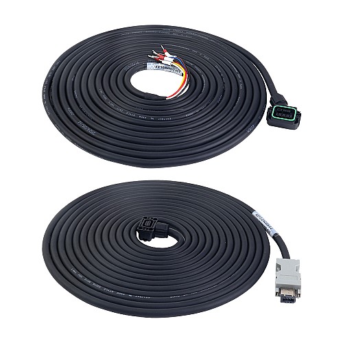 5m(196.85") Motor and Encoder Cable with Connectors Kit for A6 Series 17-bit Servo Motor with Brake - A6-5MB-5E | StepperOnline