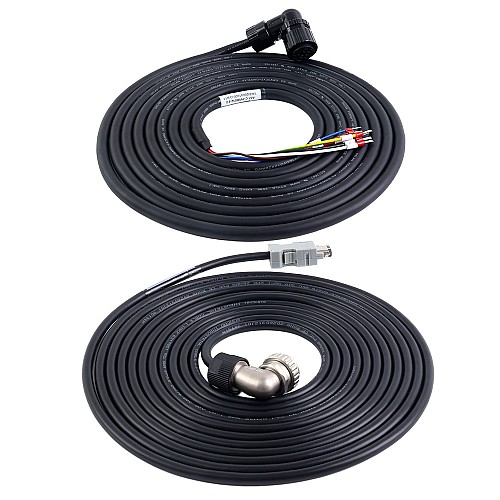 5m(196.85") Motor and Encoder Cable with Connectors Kit for A6 & A6H Series 17-bit Servo Motor with Brake - A6-5MB-5E-B | StepperOnline