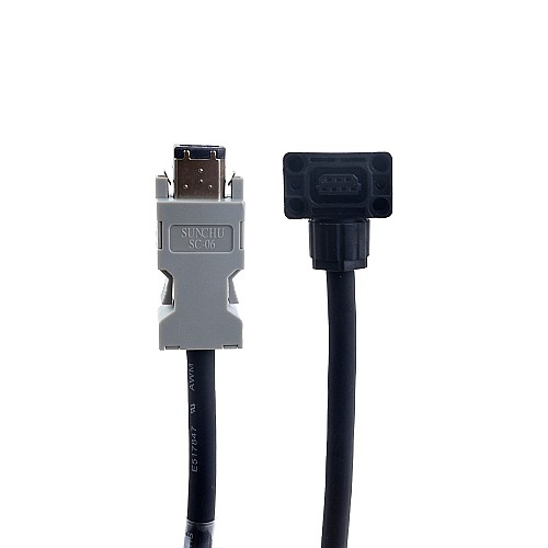 5m(196.85") Motor and Encoder Cable with Connectors Kit for A6 Series 17-bit Servo Motor with Brake - A6-5MB-5E | StepperOnline