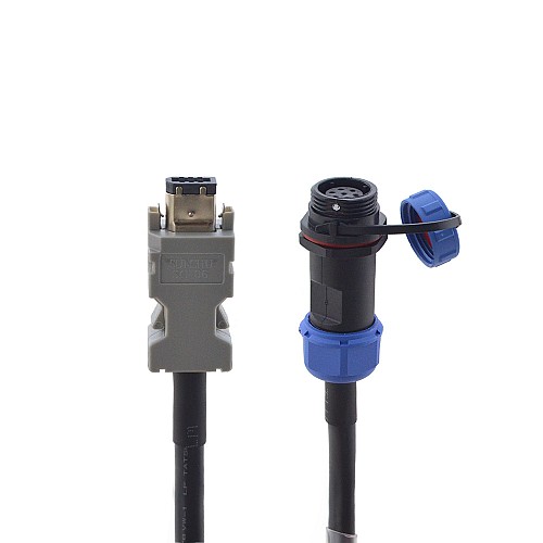 5m(196.85) Encoder Extension Cable with IP65 Aviation Connector for T6 Series 17-bit Servo Motor