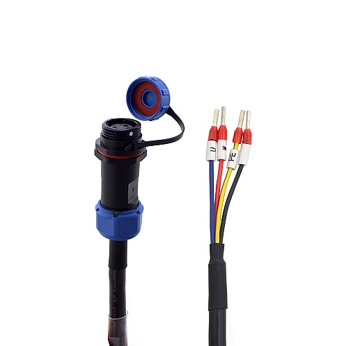 5m(196.85) 4-PIN Motor Extension Cable with IP65 Aviation Connector for T6 Series 17-bit Servo Motor
