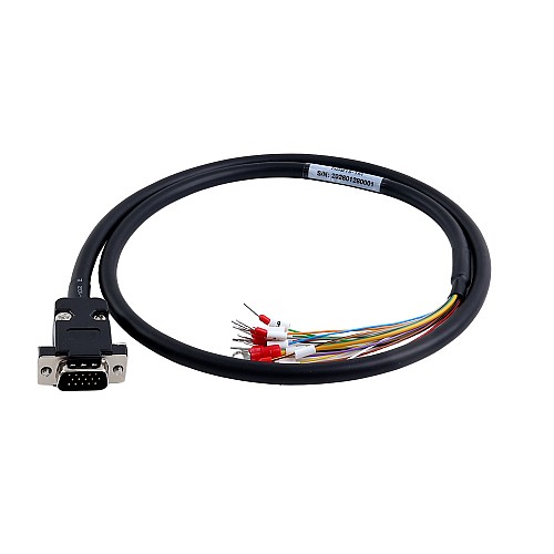 1m(39.37") HDB15 Male to Bare High Flex Shielded Cable D-SUB 15-Pin Connector to Single End Cable with Terminal - HDB15-1M | StepperOnline