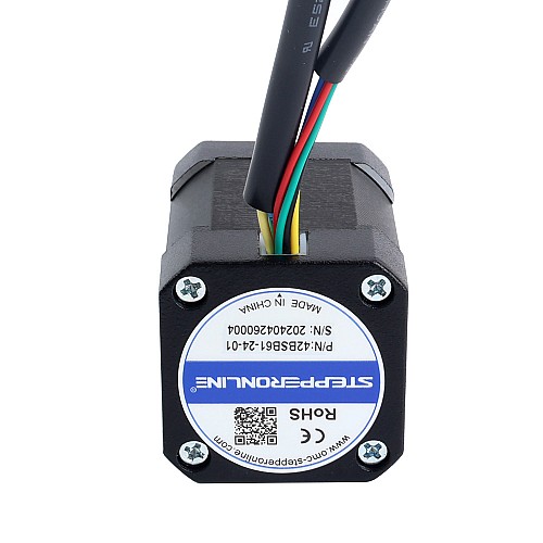 24V, 3000RPM, 0,125Nm, 39W, 2,30A, 42x42x61mm, BLDC Motor - 42BSB61-24-01 | StepperOnline