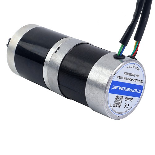 24V 101W runder BLDC-Getriebemotor 20,00Nm(2832,23oz.in) 100:1 rundes Planetengetriebe - 57BYA74-24-01-PG100 | StepperOnline
