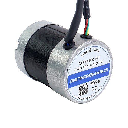 36V, 3000RPM, 0,32Nm, 101W, 3,80A, Φ57x73,5mm, BLDC Motor - 57BYA74-36-01 | StepperOnline