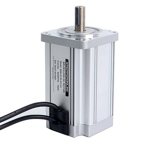 310V, 3000U/min, 2,38Nm, 750W, 3,2A, quadratisch, 80 x 80 x 130mm, bürstenloser Gleichstrommotor