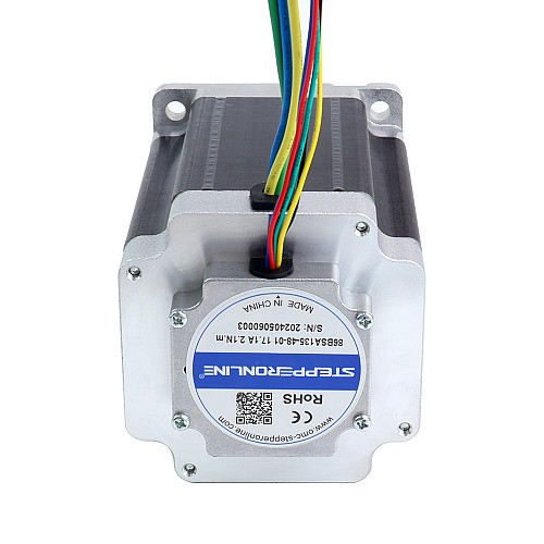 48V, 3000RPM, 2,1Nm, 660W, 17,10A, 86x86x135mm, BLDC Motor - 86BSA135-48-01 | StepperOnline