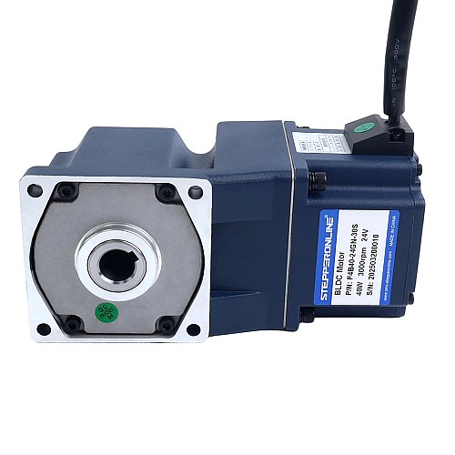 Moteur BLDC à engrenages 24V 40W 60RPM, boîte de vitesses à angle droit 4,59Nm(650,34oz.in) 50:1 - F4B40-24GN-30S/4GN50RC | StepperOnline AU