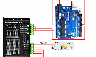 Können Sie mir einen Schaltplan schicken, wie man den Treiber mit einem Arduino verbindet?