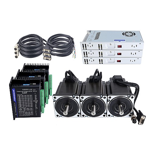 Kit pas à pas en boucle fermée Nema 34 série TS 3 axes 9.0Nm(1274.5oz.in) avec Source de courant