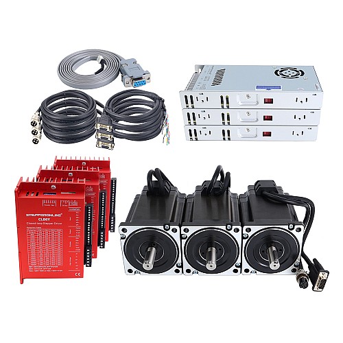 YS Series Kit V2.0 Motore Passo Passo ad Closed Loop 3 Assi 9,00Nm(1274,5oz.in) Nema 34 con Alimentatore - 3-CLYS90-V20 | StepperOnline