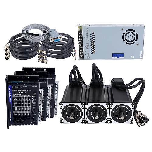 Kit motore passo-passo ad anello chiuso TES Serie 3 Assi 3,0Nm(424,83oz.in) Nema 23 con driver CL57TE e alimentatore - 3-CLTES30A | StepperOnline