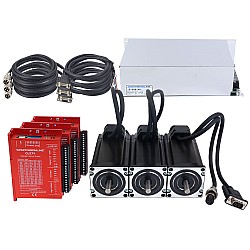 Kit Stepper ad Anello Chiuso Serie YS 3 Assi 3,00Nm (424,83oz.in) Nema 23 con Cavi da 2,0m e Alimentatore