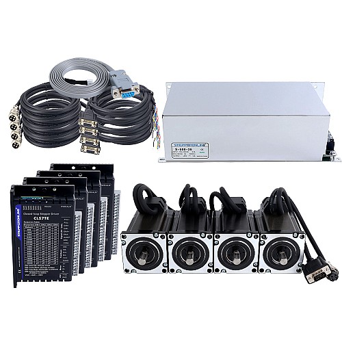 Kit motore passo-passo ad anello chiuso TES Serie 4 Assi 3,0Nm(424,83oz.in) Nema 24 con driver CL57TE e alimentatore - 4-CLTES30 | StepperOnline