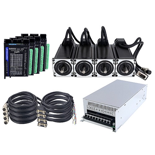 Kit pas à pas en boucle fermée Nema 23 série TS 4 axes 3,0Nm(424,83oz.in) avec alimentation