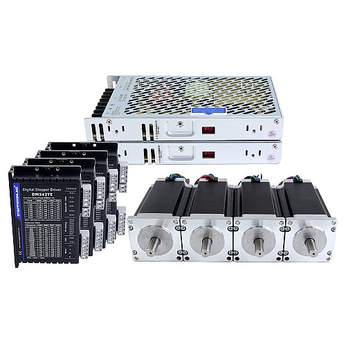 TES Serie 4-Achsen CNC-Fräser-Kit 3,0Nm(424,83oz.in) Nema 23 Schrittmotor & Treiber DM542TE & Netzteil - 4-DM542TE-S30 | StepperOnline