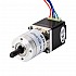 Stepper Nema 11 L=31mm con albero posteriore e foro per vite e rapporto di trasmissione 27:1