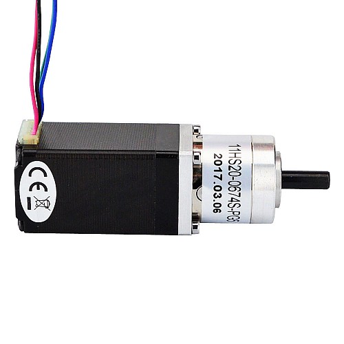 Motore Nema 11 bipolare L=51mm con riduttore epicicloidale con rapporto di trasmissione 5:1
