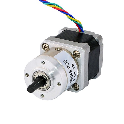 Nema 14 Stepper Motor Bipolar L=34mm w/ Gear Ratio 5:1 Planetary Gearbox - 14HS13-0804S-PG5 | StepperOnline