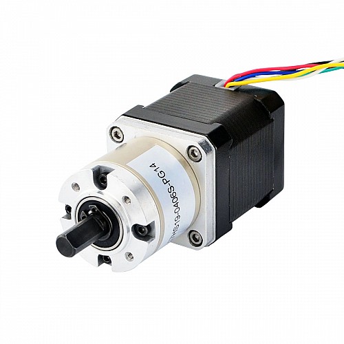 Nema 17 Stepper Motor Unipolar L=48mm w/ Gear Ratio 14:1 Planetary Gearbox - 17HS19-0406S-PG14 | StepperOnline