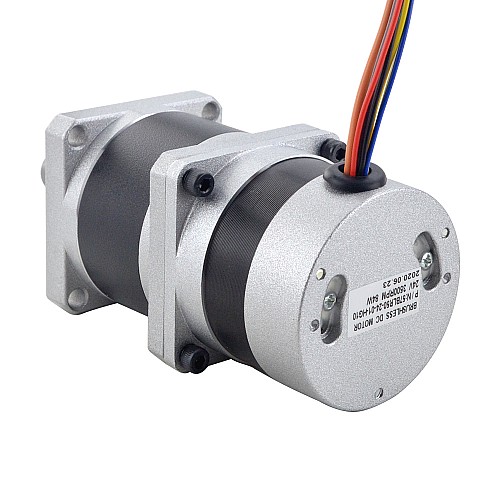 24V 84W 350RPM Moteur CC sans balais à engrenages 1.89Nm(267.65oz.in) 10:1 Boîte de vitesses de haute précision