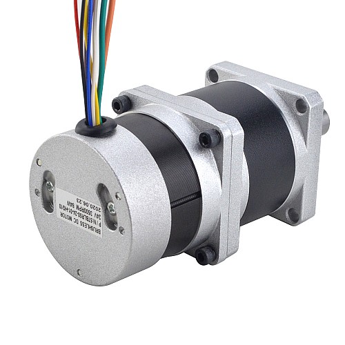 24V 84W 350RPM Moteur CC sans balais à engrenages 1.89Nm(267.65oz.in) 10:1 Boîte de vitesses de haute précision