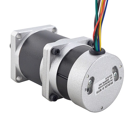 24V 84W 70RPM Moteur CC sans balais à engrenages 8.63Nm(1221.4oz.in) 50:1 Boîte de vitesses de haute précision
