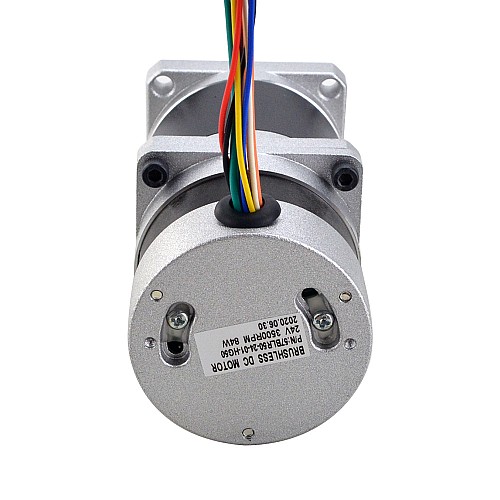 24V 84W 70RPM Moteur CC sans balais à engrenages 8.63Nm(1221.4oz.in) 50:1 Boîte de vitesses de haute précision
