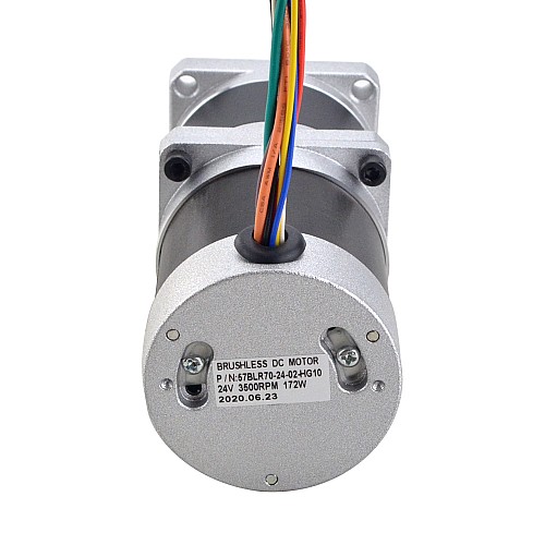Moteur à courant continu sans balais à engrenages 4.00Nm(566.45oz.in) 24V 172W 350RPM 10:1 Boîte de vitesses