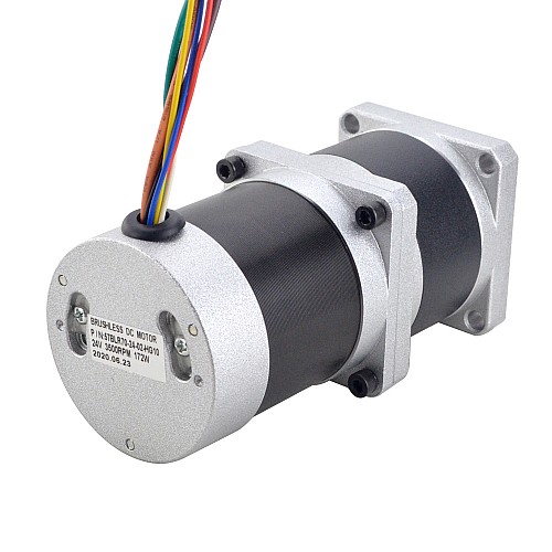 Moteur à courant continu sans balais à engrenages 4.00Nm(566.45oz.in) 24V 172W 350RPM 10:1 Boîte de vitesses