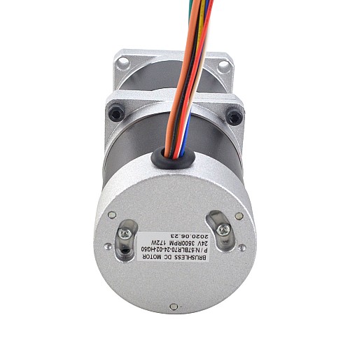 24V 172W 70RPM Geared Brushless DC Motor 17.63Nm(2496.61oz.in) 50:1 High Precision Gearbox