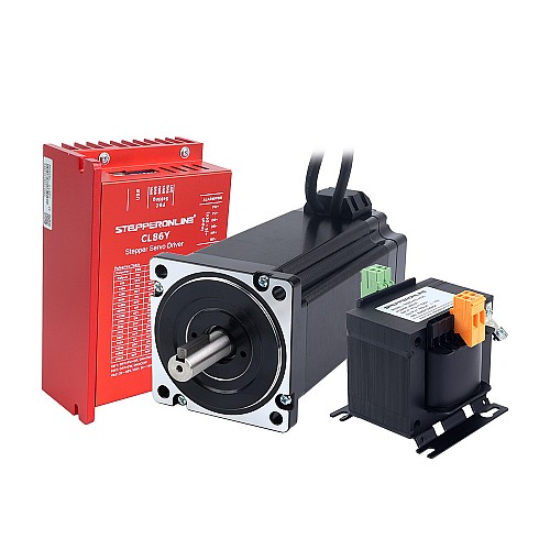 Kit CNC pas à pas en boucle fermée à 1 axe de la série YS, moteur Nema 34 de 12,0Nm(1699,34oz.in) avec câbles de 1,5m et transformateur CA - 1-ACLYS120-1M5 | StepperOnline