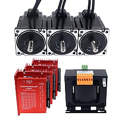 DE On Sale - YS Series 3 Axis Closed Loop Stepper CNC Kit 6.50Nm(920.48oz.in) Nema 34 Motor w/ 1.5m Cables & AC Transformer