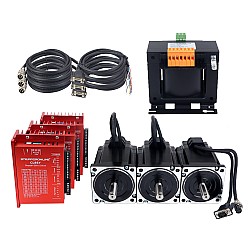 YS-Serie 3-Achsen-CNC-Schrittmotor-Kit mit geschlossenem Regelkreis 6,50Nm(920,48oz.in) 2,0m Kabel und AC-Transformator