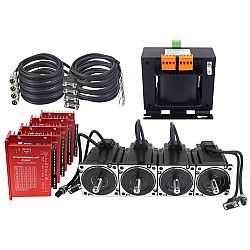YS-Serie 4-Achsen-CNC-Schrittmotor-Kit geschlossenem Regelkreis 6,50Nm(920,48oz.in) Nema 34-Motor mit AC-Transformator