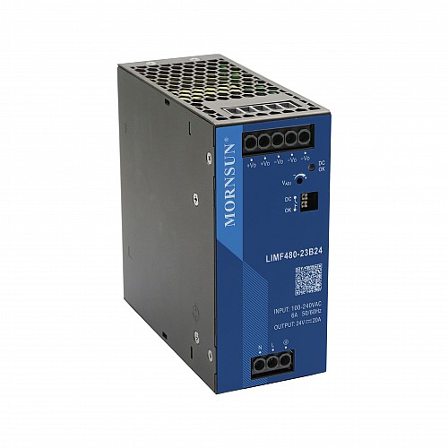 480W 24V 20.0A 85-277VAC/120-390VDC DIN Rail Switching Power Supply with PFC Function