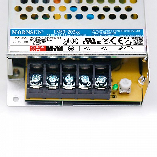 50W 15V 3.4A 85-264VAC/120-370VDC Alimentatore switching