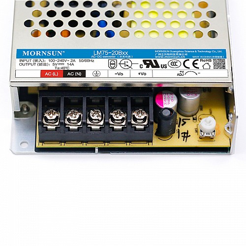 75W 15V 5.0A 85-264VAC/120-370VDC Alimentatore switching