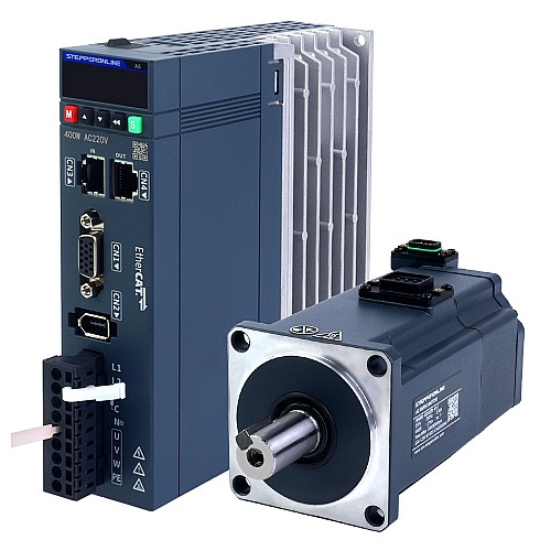400-W-EtherCAT-AC-Servomotor-Kit der A6-Serie, 3000rpm, 1,27Nm mit Bremse, 17-Bit-Absolutwertgeber IP67 - A6-EC400H2B1-M17 | StepperOnline