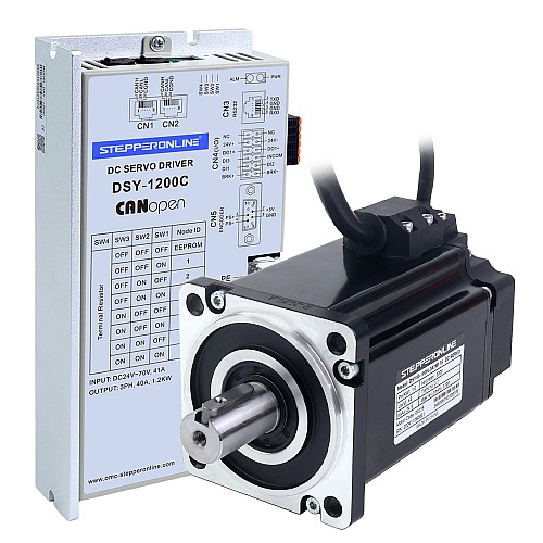 DSY Série 1000W Moteur Servo DC CANopen 24-70VDC 3,20Nm 3000rpm Encodeur Incrémental 17-Bit IP65 - DSY-C1000L2A2-M17S | StepperOnline