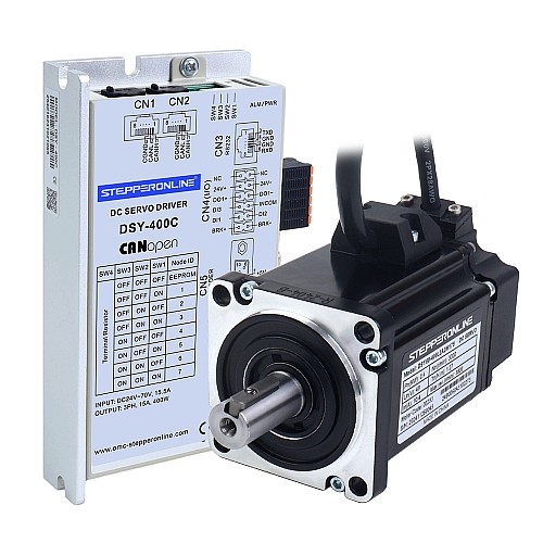 DSY Series 400W CANopen DC Servo Motor 24-70VDC 1.27Nm 3000rpm 17-Bit Incremental Encoder IP65 - DSY-C400L2A2-M17S | StepperOnline