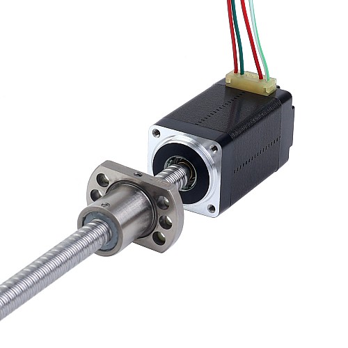 NEMA 8 Linearer Motor externer Kugelumlaufspindel 0,5A 38,2mm Stapelgewindesteigung 2mm(0.07874)