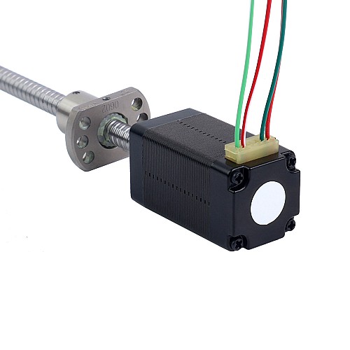NEMA 8 Linearer Motor externer Kugelumlaufspindel 0,5A 38,2mm Stapelgewindesteigung 2mm(0.07874)
