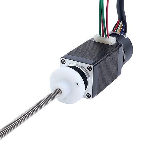 NEMA 8 Externer Trapezgewinde-Linear-Schrittmotor 0,5A 38mm Stack Schraubensteigung 1mm(0,03937") mit Optischem Inkrementalgeber 1000PPR - 8E15S0504SC4-100RS-OE1K | StepperOnline