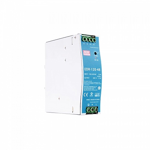 EDR-120-48 MEANWELL 120W 48VDC 2.5A 115/230VAC Single Output Industrial DIN RAIL