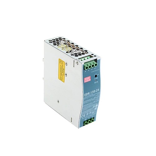 EDR-150-24 MEANWELL 150W 24VDC 5.2A 115VAC/6.5A 230VAC Single Output Industrial DIN RAIL