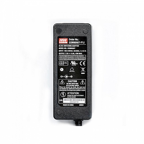 GSM60A07-P1J MEANWELL 45W 7.5.5VDC 6A 115/230VAC AC-DC Adaptateur médical vert fiable