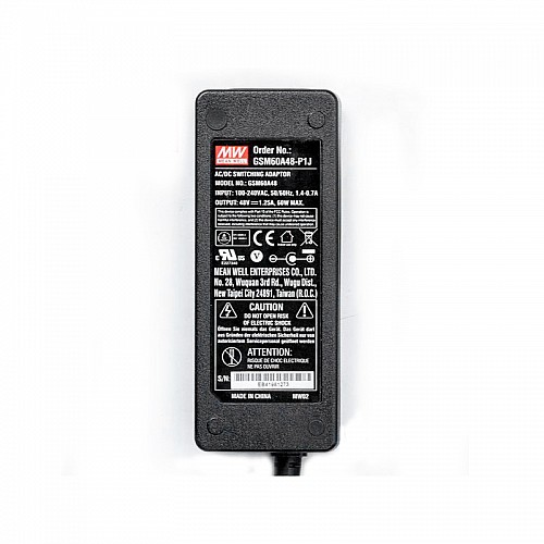 GSM60A48-P1J MEANWELL 60W 48VDC 1.25A 115/230VAC AC-DC Adaptateur médical vert fiable